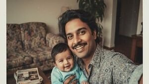 How To Create A Retro Selfie Holding A Baby Version Of You